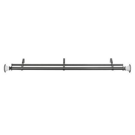 EYECATCHER 36-72 in. Buono II Decorative Double Rod & Finial Monet, Grey & White EY2511657